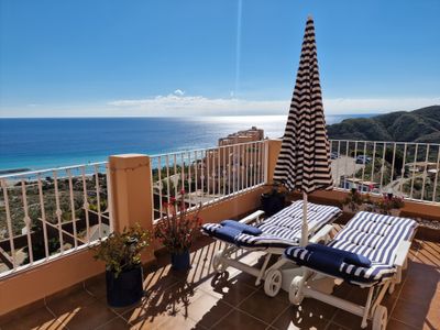 Sea views from the terrace of villa in Mojacar
